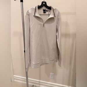 Hugo Boss Men's Cream Half Zip Sweater